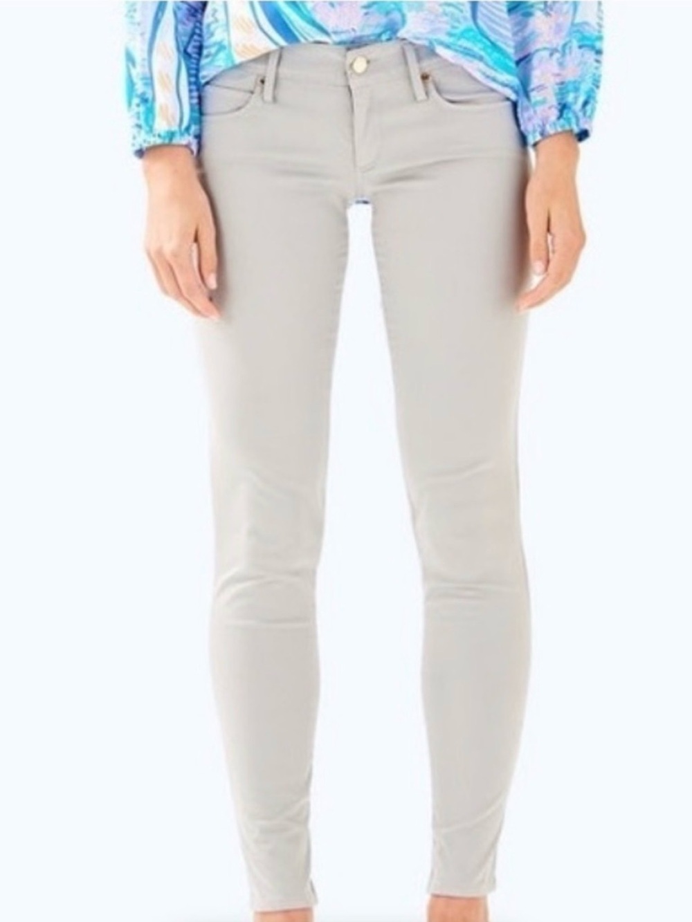 Lilly Pulitzer South Ocean Skinny Jeans in Light Gray